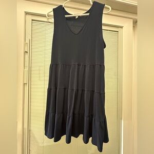 Green Envelope Navy Dress